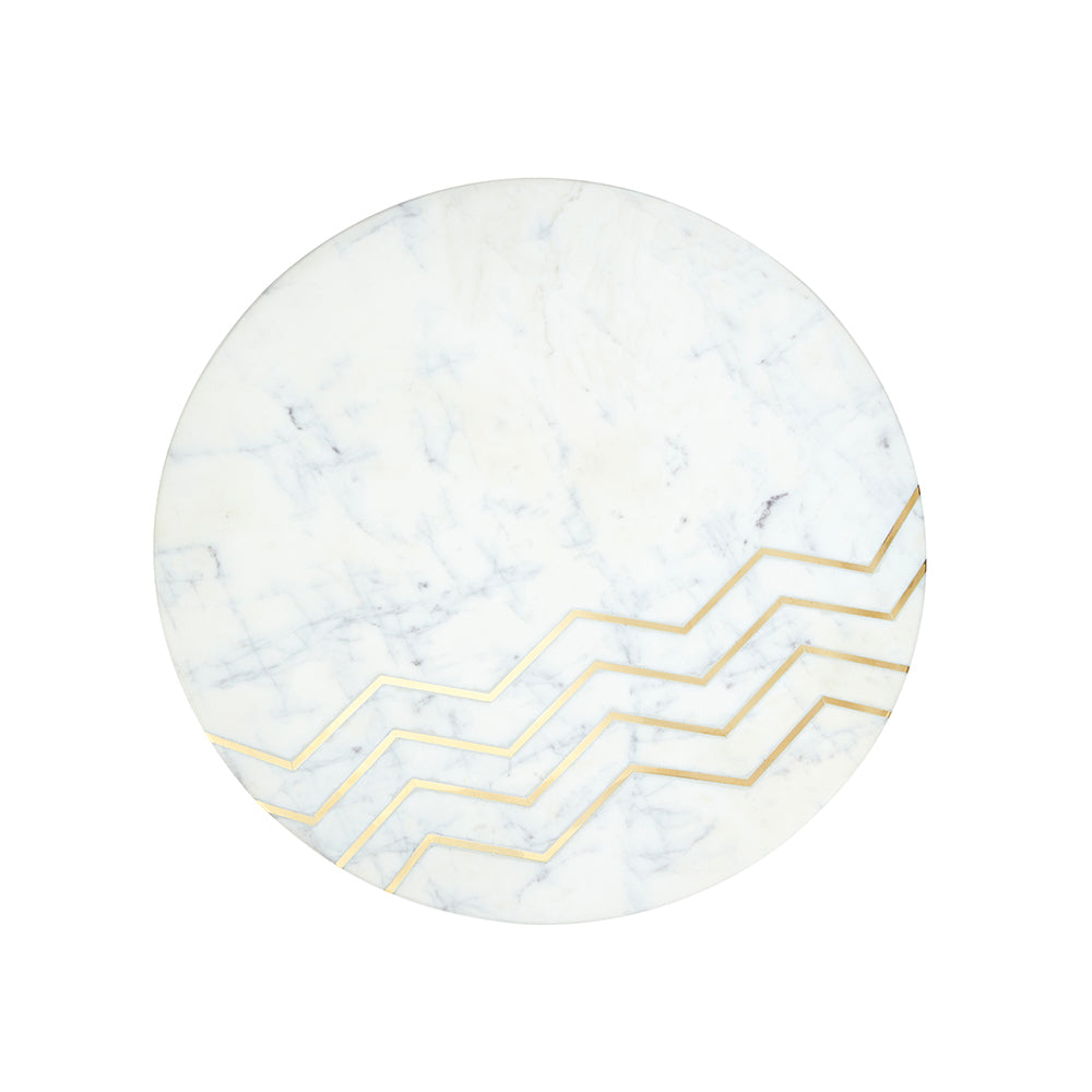 Cane White Marble Side Table - Set of 2 - Ella and Ross Furniture