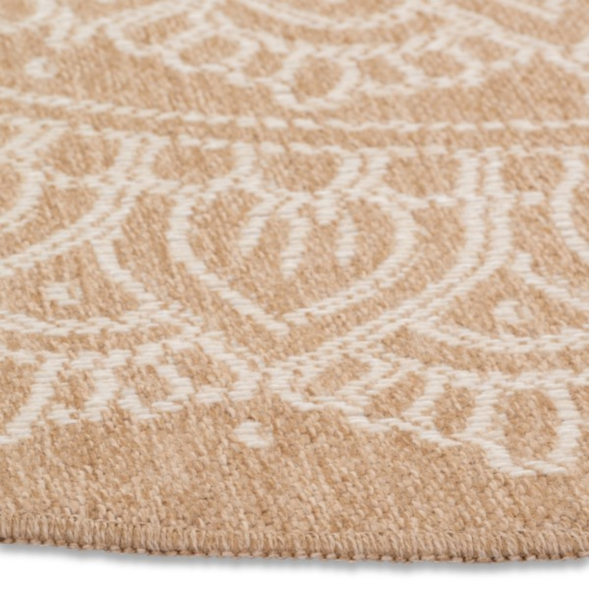 Avanos Indoor Outdoor Round Rug White Pattern - Ella and Ross Furniture