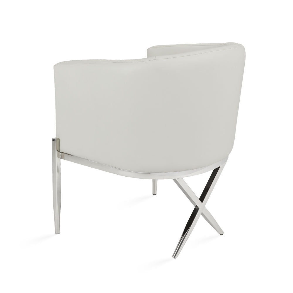 Apache Accent Chair White Leatherette - Ella and Ross Furniture