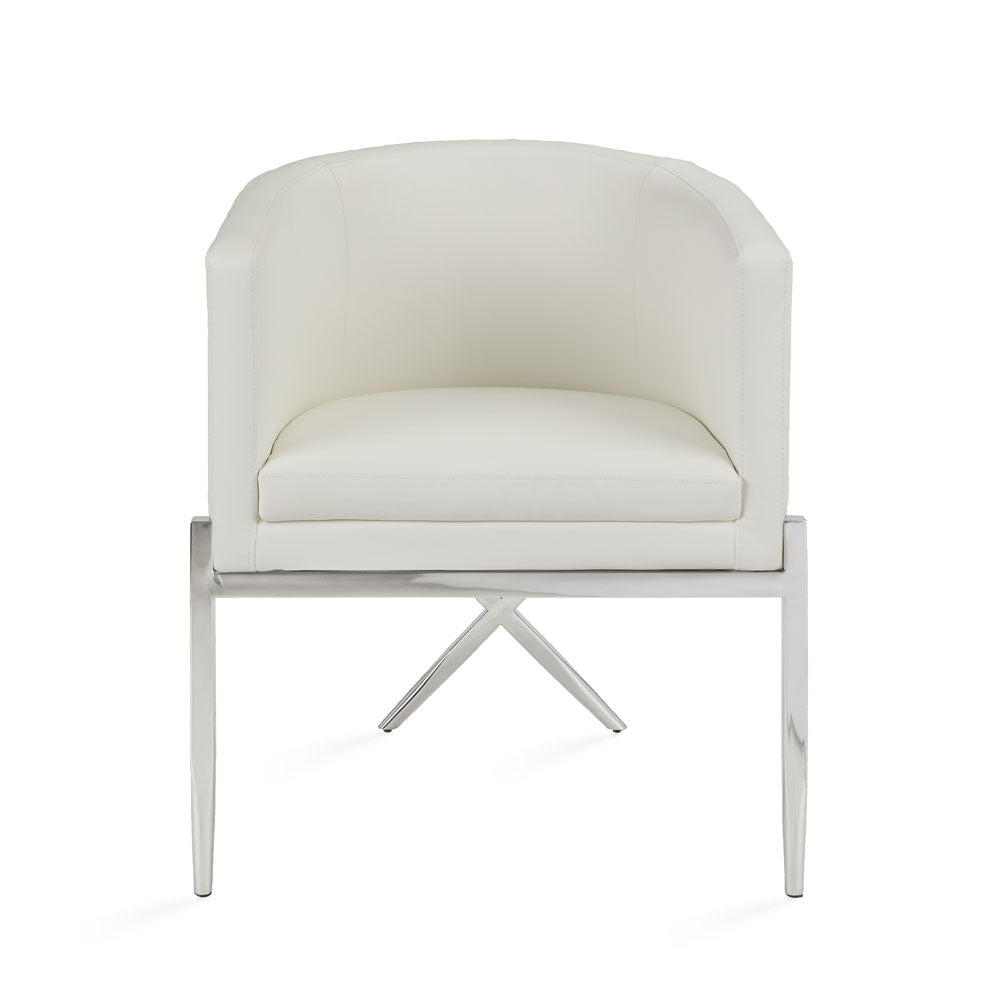 Apache Accent Chair White Leatherette - Ella and Ross Furniture