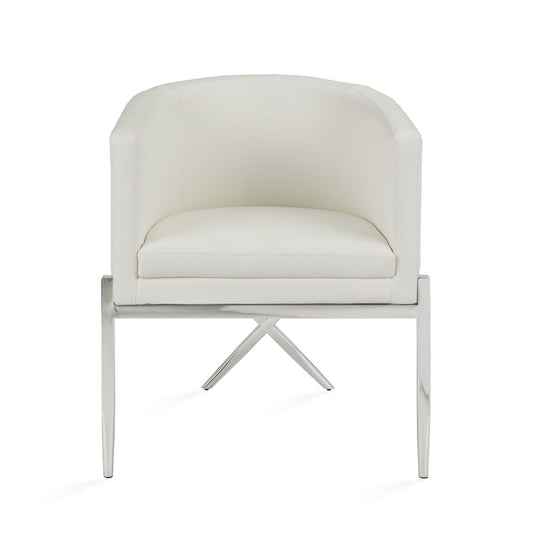 Apache Accent Chair White Leatherette - Ella and Ross Furniture