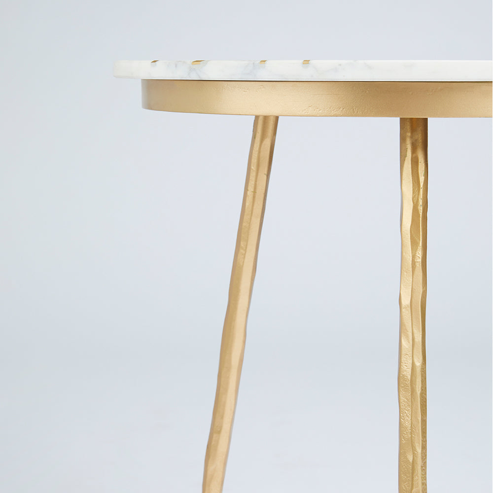Cane White Marble Side Table - Set of 2 - Ella and Ross Furniture
