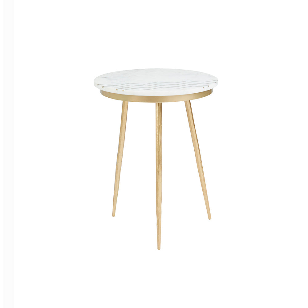 Cane White Marble Side Table - Set of 2 - Ella and Ross Furniture