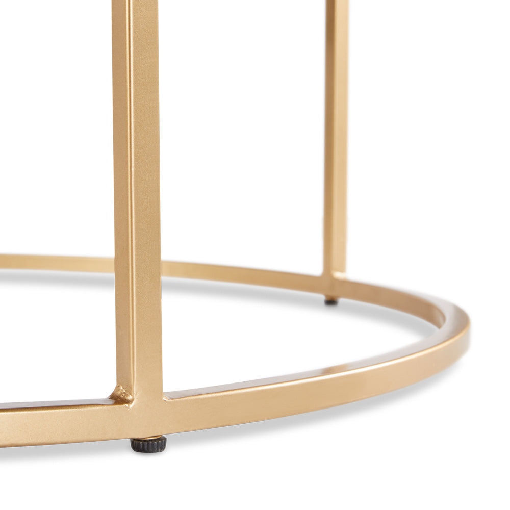 Celine Marble Nesting Coffee Table - Brushed Gold - Ella and Ross Furniture
