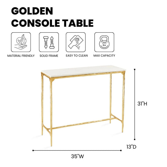 Kali Marble Console Table - Gold - Ella and Ross Furniture