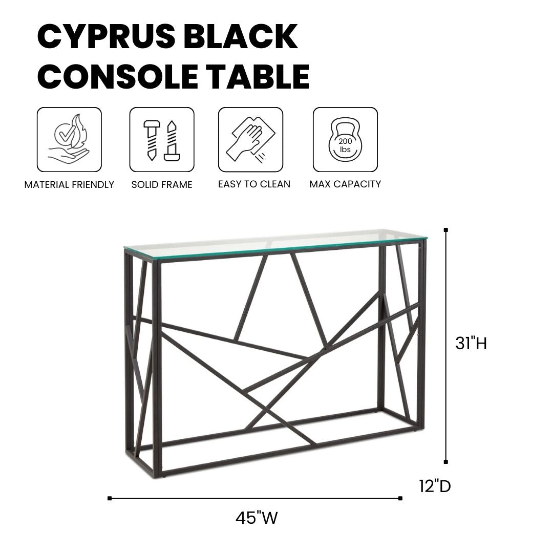 Cyprus Black Console Table - Ella and Ross Furniture
