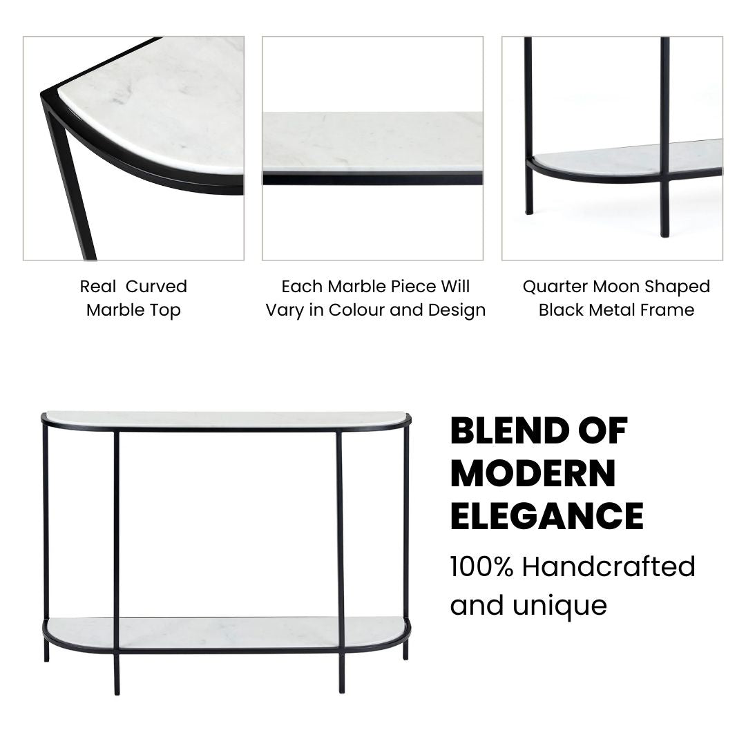 Cachet Marble Console - Black - Ella and Ross Furniture