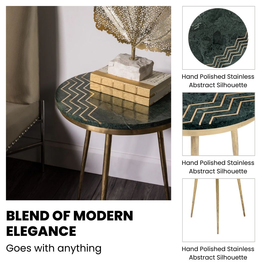 Cairo Green Marble Side Tables - Set of 2 - Ella and Ross Furniture