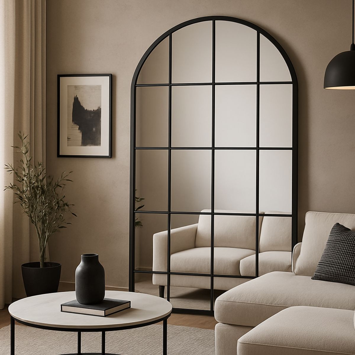 Evelyn Floor Mirror: Black Frame - Ella and Ross Furniture