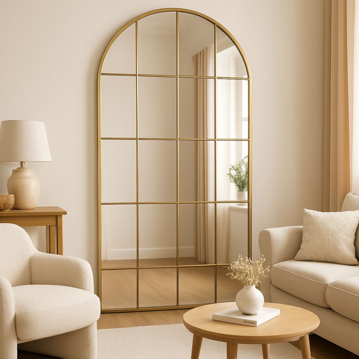 Evelyn Floor Mirror: Gold Frame - Ella and Ross Furniture