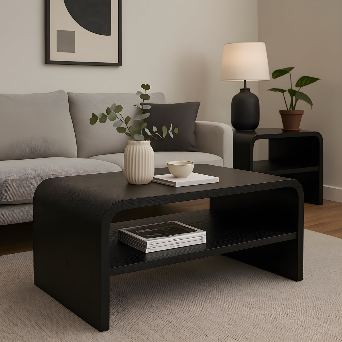 Geffrey coffee table in Black - Ella and Ross Furniture