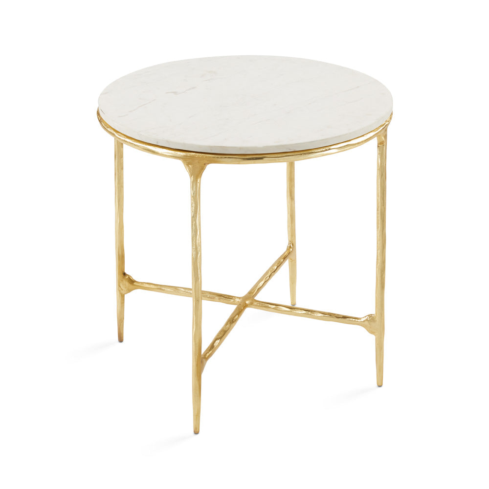 Kali Marble End Table - Gold - Ella and Ross Furniture