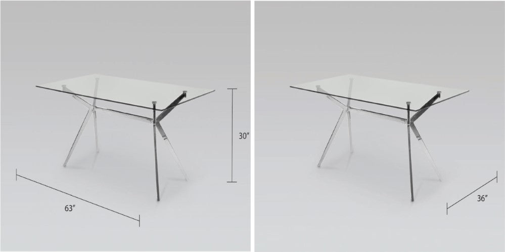 5 Pc Lilian Glass Dining Set - Ella and Ross Furniture