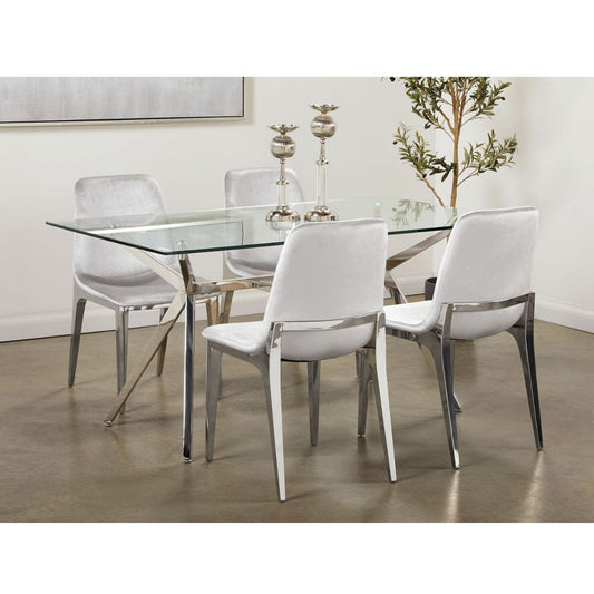 5 Pc Lilian Glass Dining Set - Ella and Ross Furniture