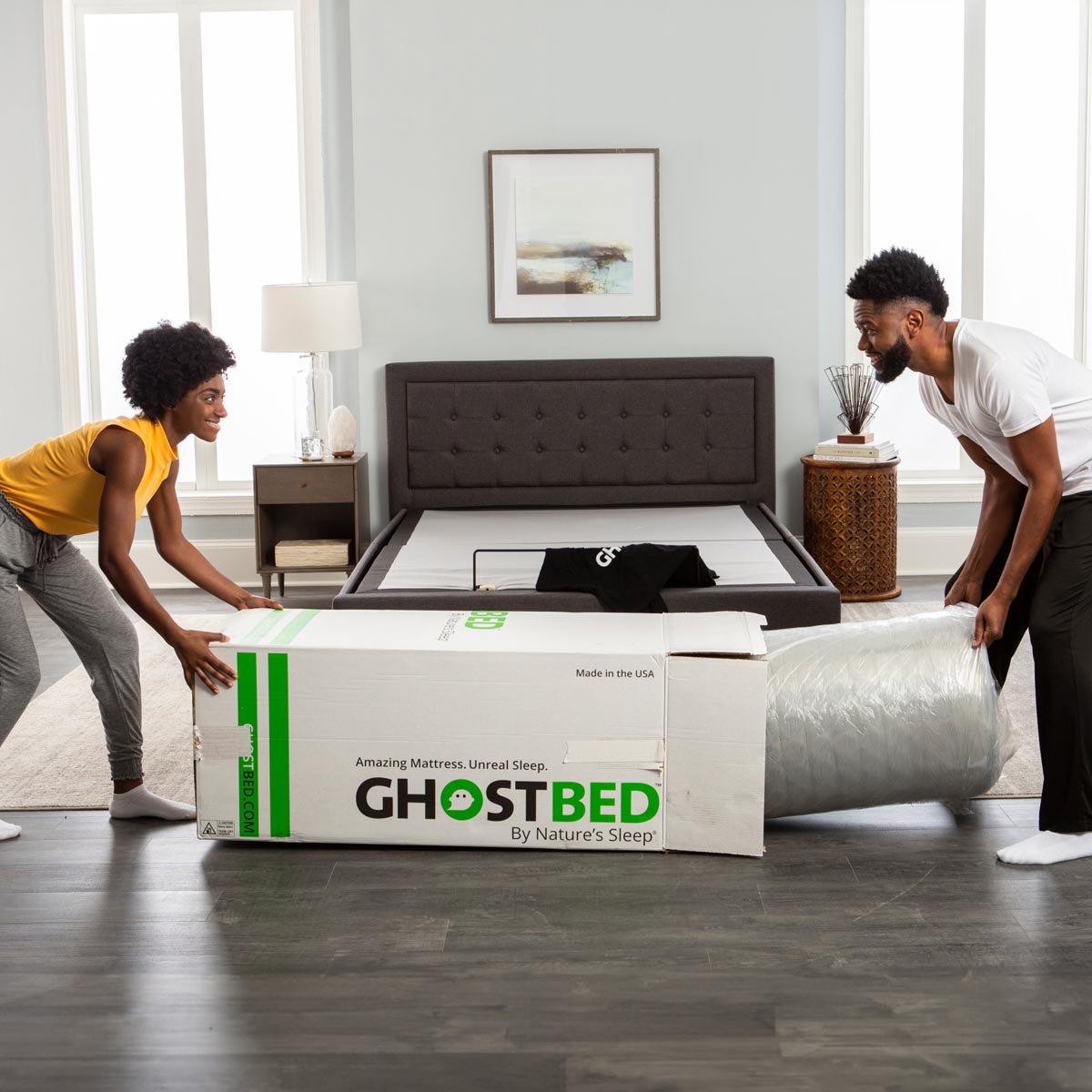 GhostBed 12" Aurora Foam Medium Firm Mattress - Ella and Ross Furniture
