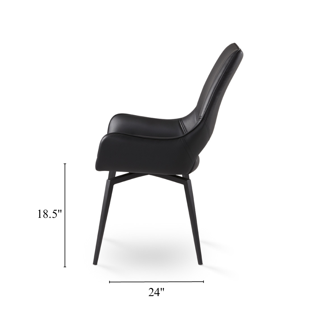 Michigan Swivel Dining Chair - Black - Ella and Ross Furniture