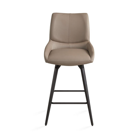 Norman Counter Chair Dark Taupe PU - Ella and Ross Furniture