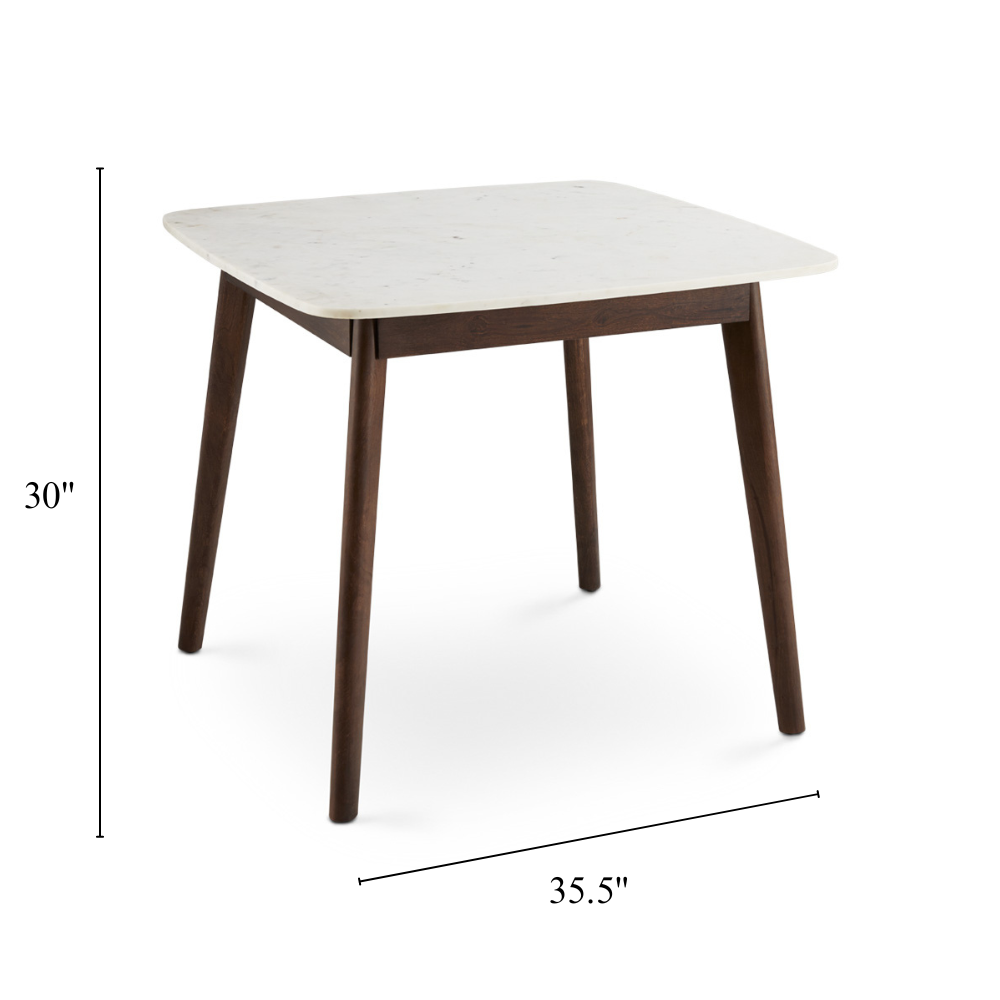 Oberlin Marble Sqaure Dining Table - Ella and Ross Furniture