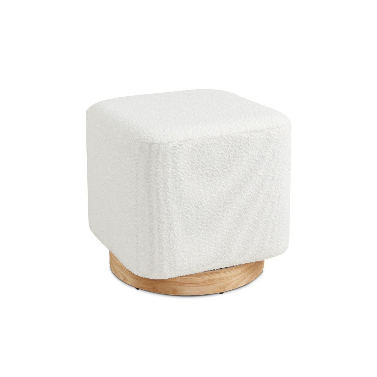 Junia Swivel Ottoman Ivory Boucle - Ella and Ross Furniture