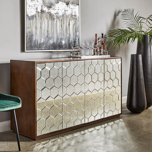 Honeycomb Wood Sideboard - Ella and Ross Furniture