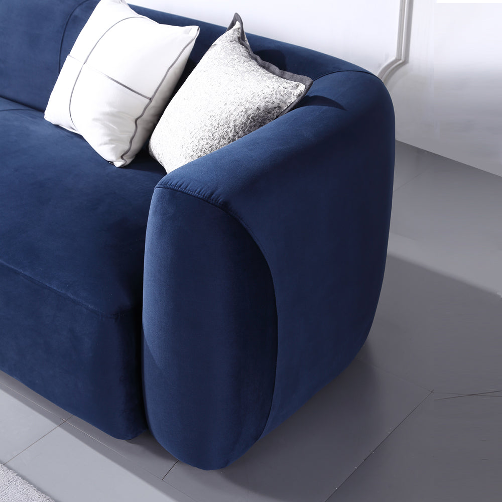 Dominica Blue Velvet Sectional Sofa