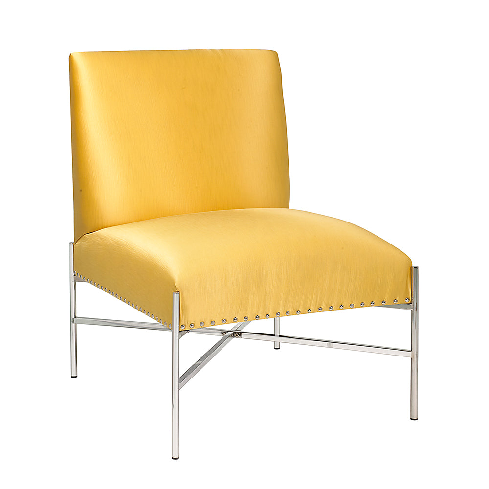 Baringo Yellow Satin Accent Chair - Ella and Ross Furniture
