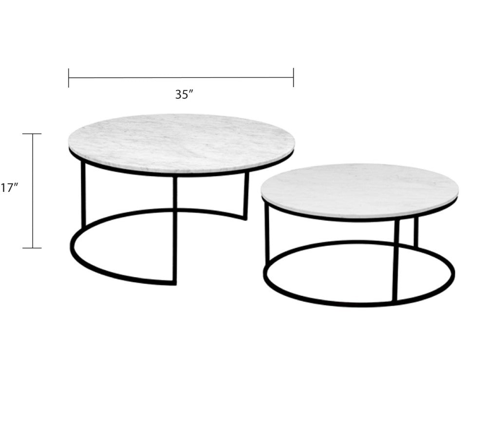 Celine Marble Nesting Coffee Table - Black - Ella and Ross Furniture