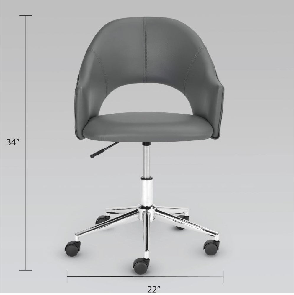 Charlie Office Chair - Silver - Ella and Ross Furniture