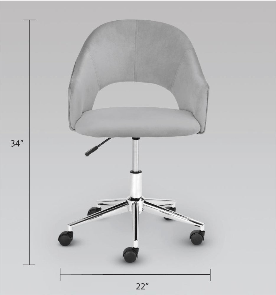 Charlie Office Chair - Silver - Ella and Ross Furniture