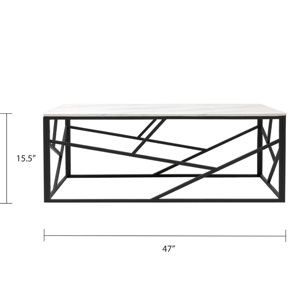 Cyprus Faux Marble Black Coffee Table