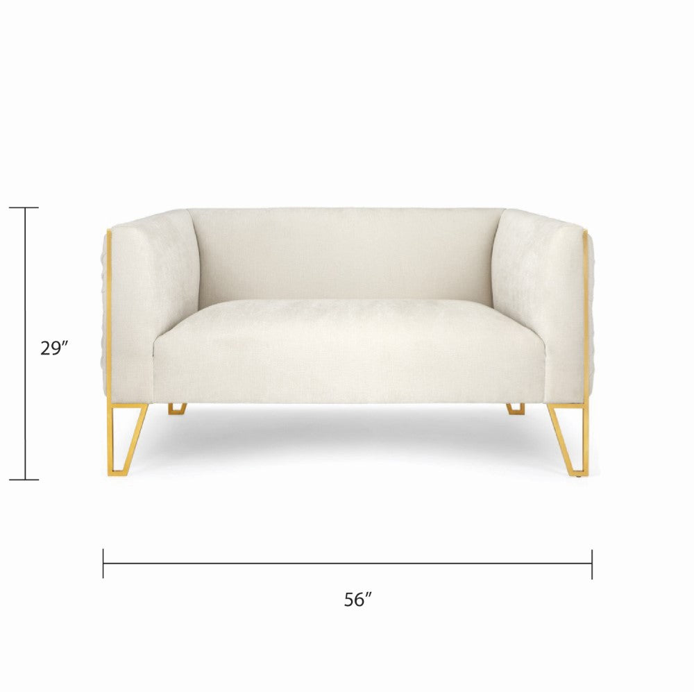 Daria Loveseat - Matte Gold - Ella and Ross Furniture