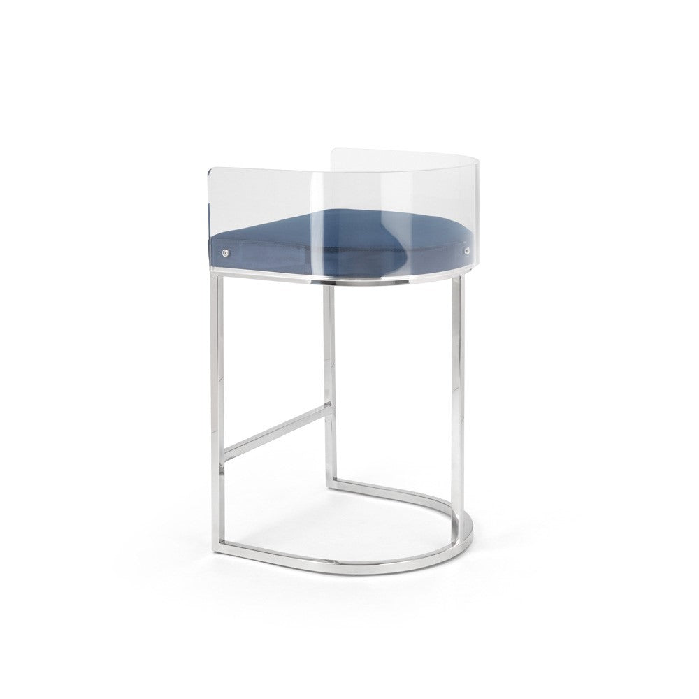 Delphine Counter Stool - Silver - Ella and Ross Furniture