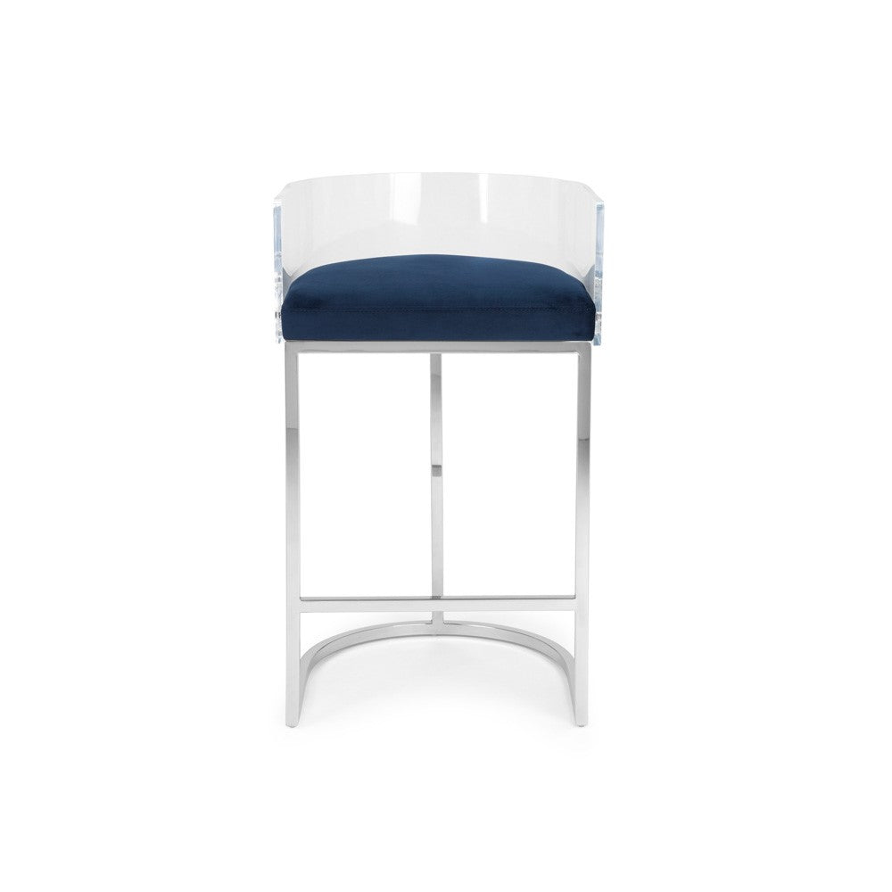 Delphine Counter Stool - Silver - Ella and Ross Furniture