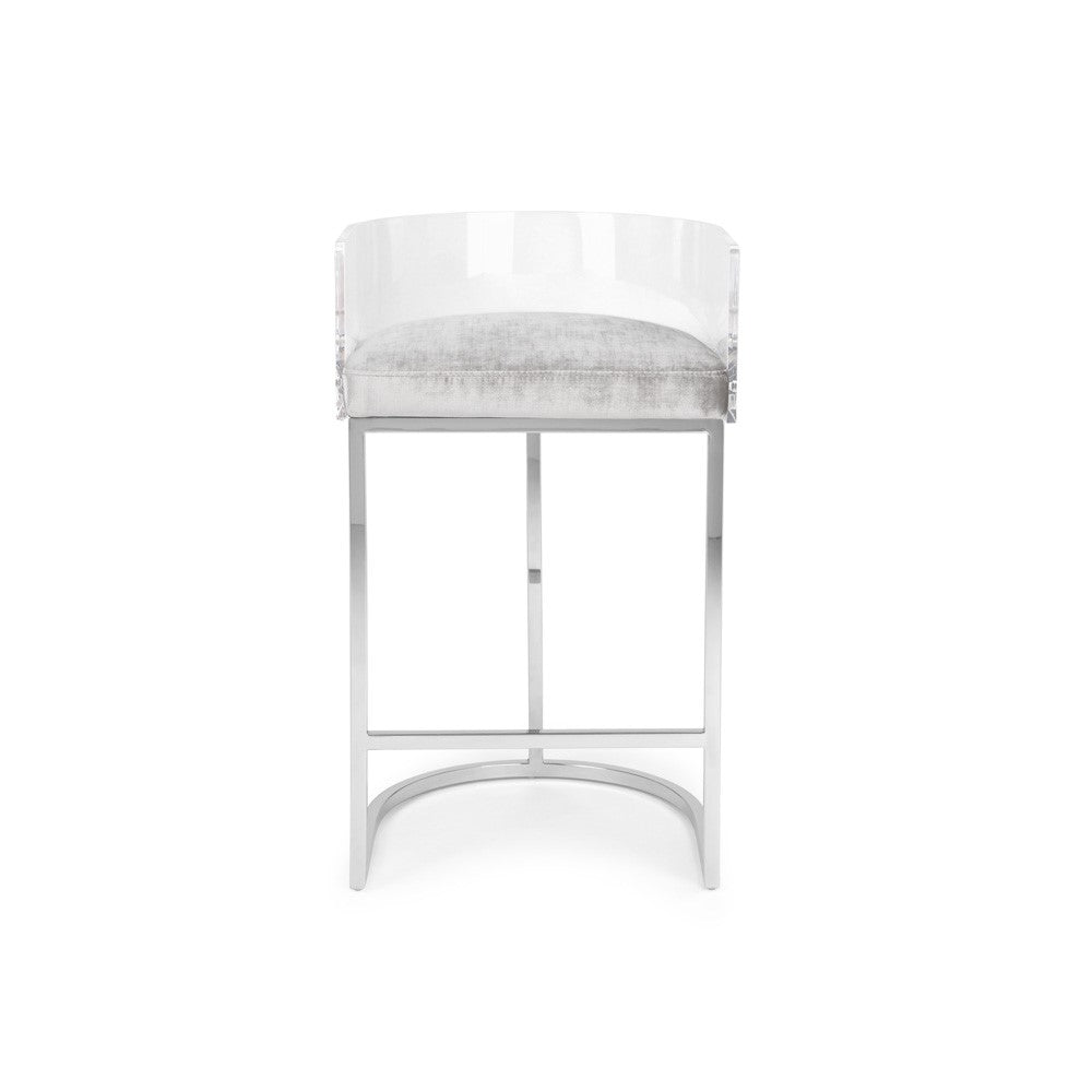 Delphine Counter Stool - Silver - Ella and Ross Furniture