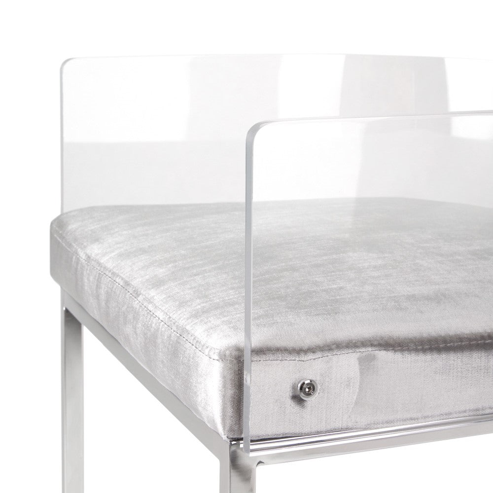 Delphine Counter Stool - Silver - Ella and Ross Furniture