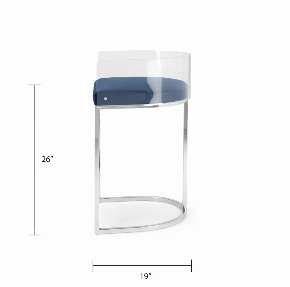 Delphine Counter Stool - Silver - Ella and Ross Furniture
