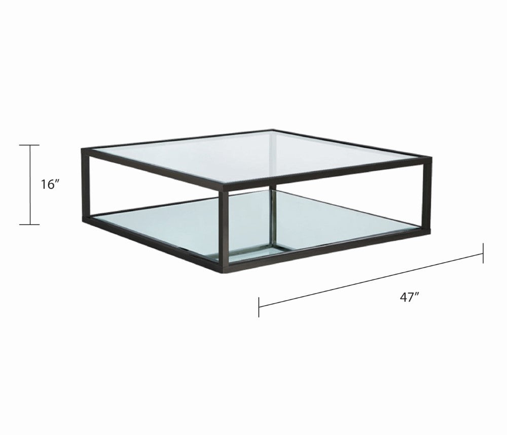 Fabian Black Coffee Table - Square - 47" - Ella and Ross Furniture