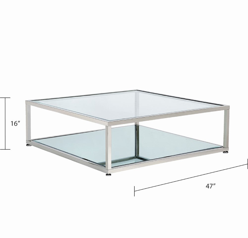 Fabian Silver Coffee Table - Square - 47" - Ella and Ross Furniture