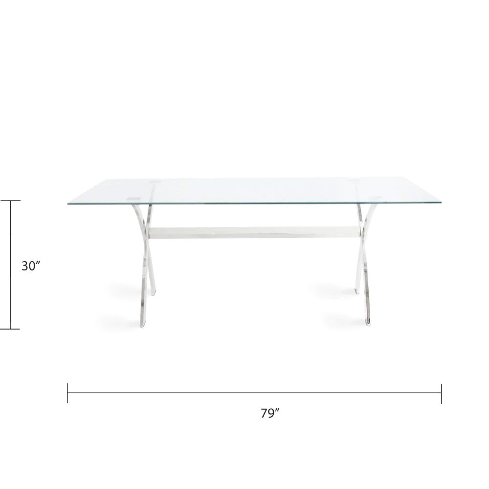 Felix Glass Dining Table - 79" - Ella and Ross Furniture