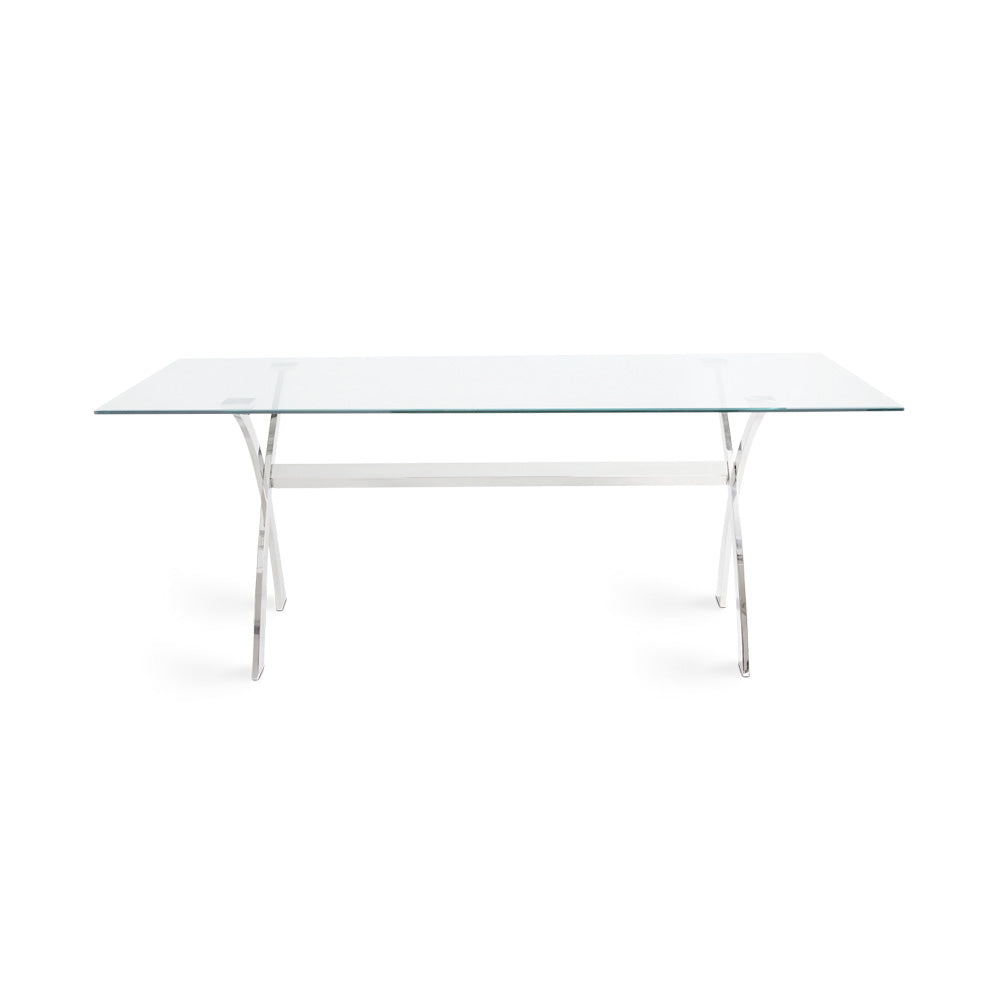 Felix Glass Dining Table - 79" - Ella and Ross Furniture