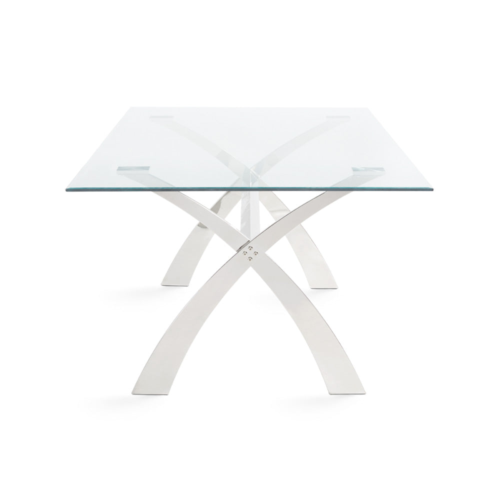 Felix Glass Dining Table - 79" - Ella and Ross Furniture