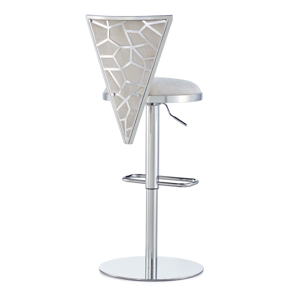 Gio Adjustable Bar Stool - Silver - Ella and Ross Furniture