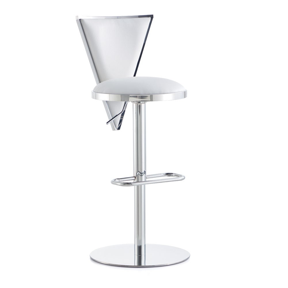 Gio Adjustable Bar Stool - Silver - Ella and Ross Furniture