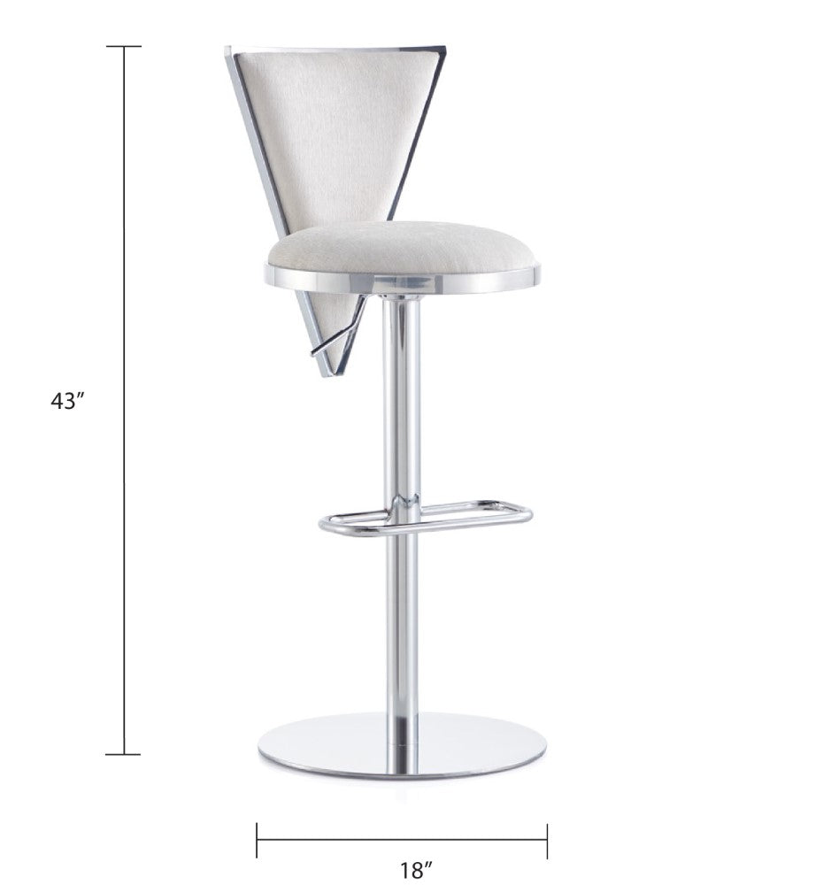 Gio Adjustable Bar Stool - Silver - Ella and Ross Furniture