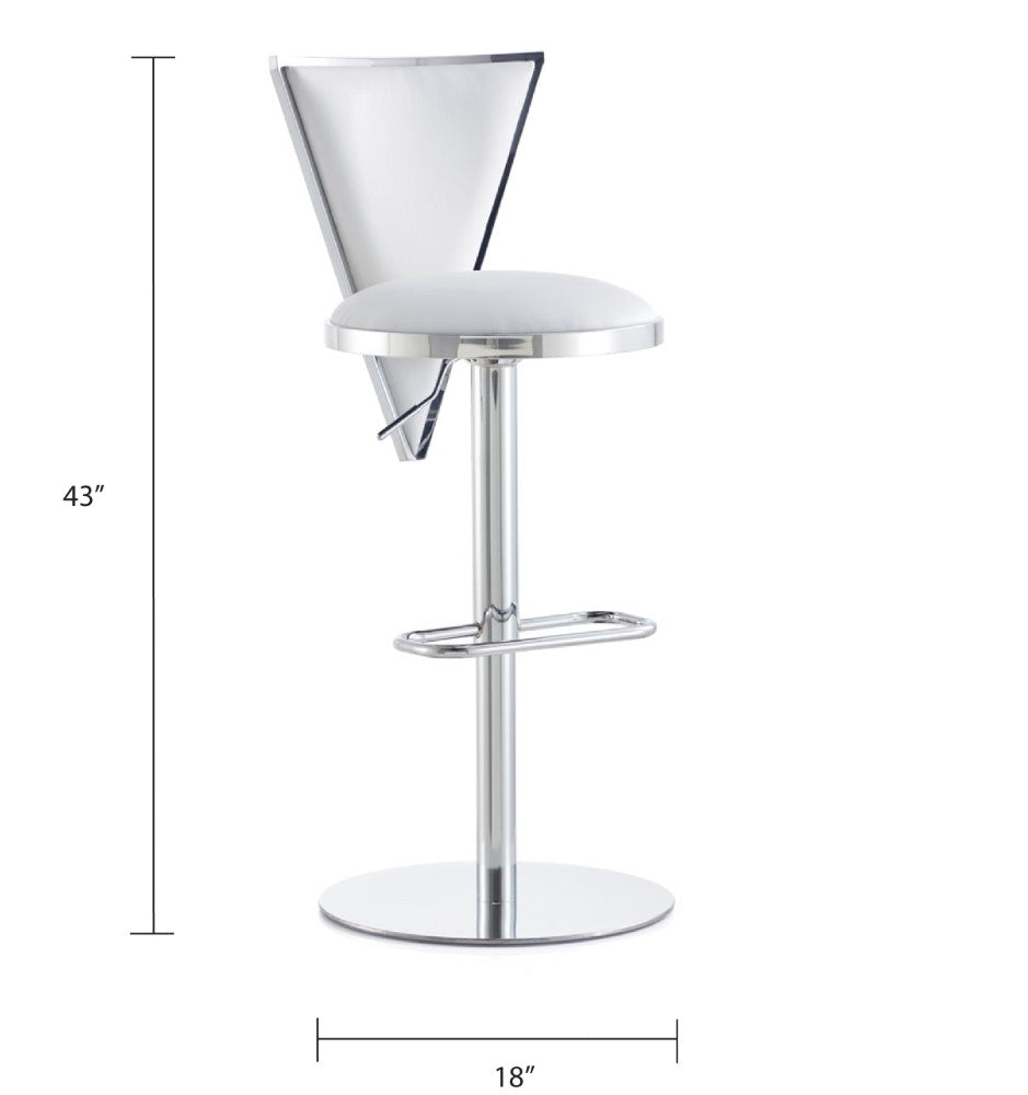 Gio Adjustable Bar Stool - Silver - Ella and Ross Furniture