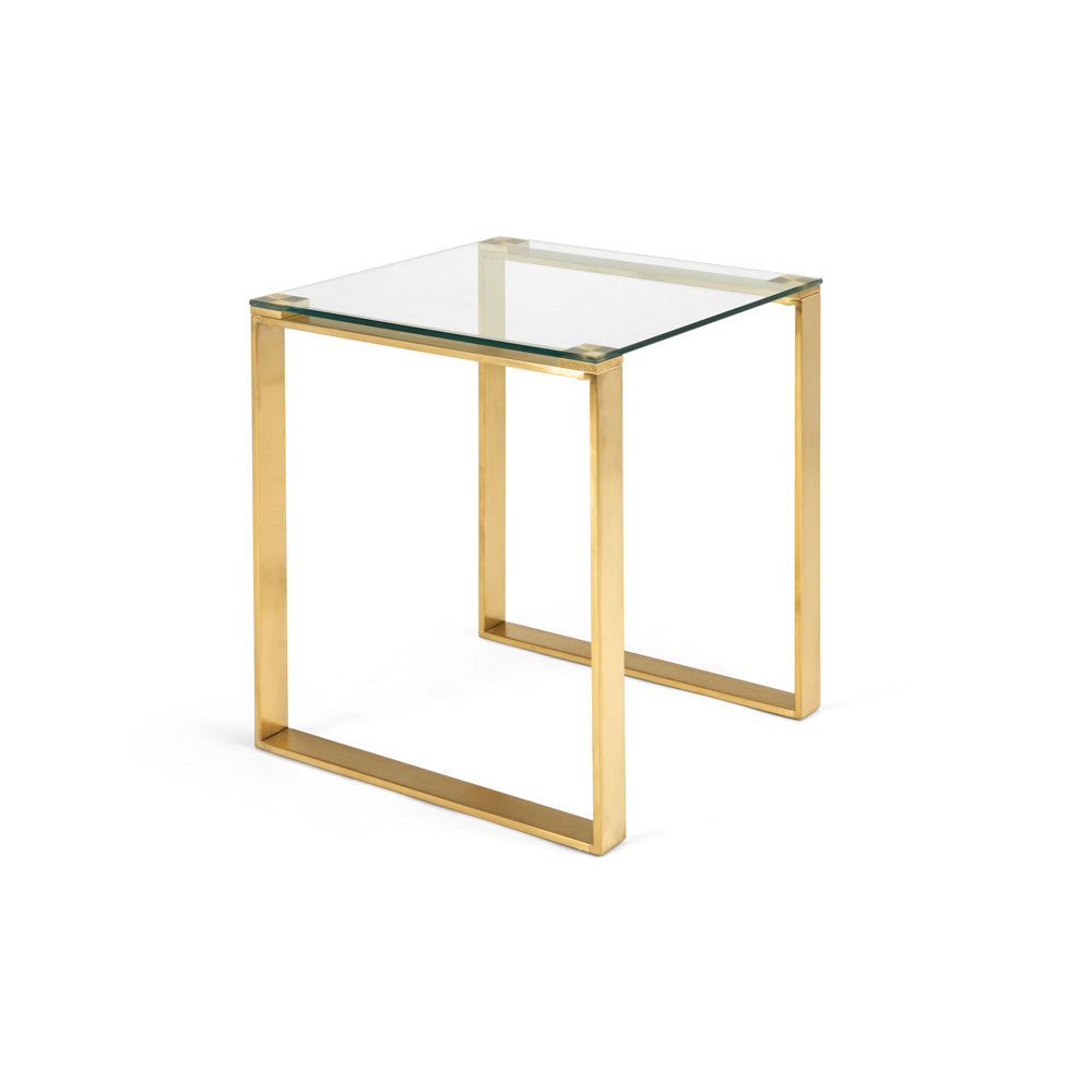 Hudson Brushed Gold End Table - Ella and Ross Furniture