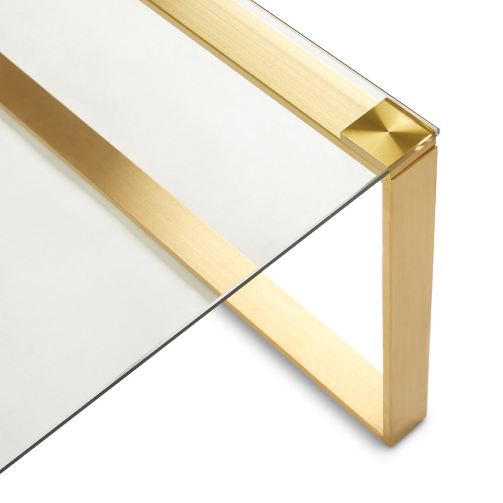 Hugo Brushed Gold Coffee Table - Ella and Ross Furniture