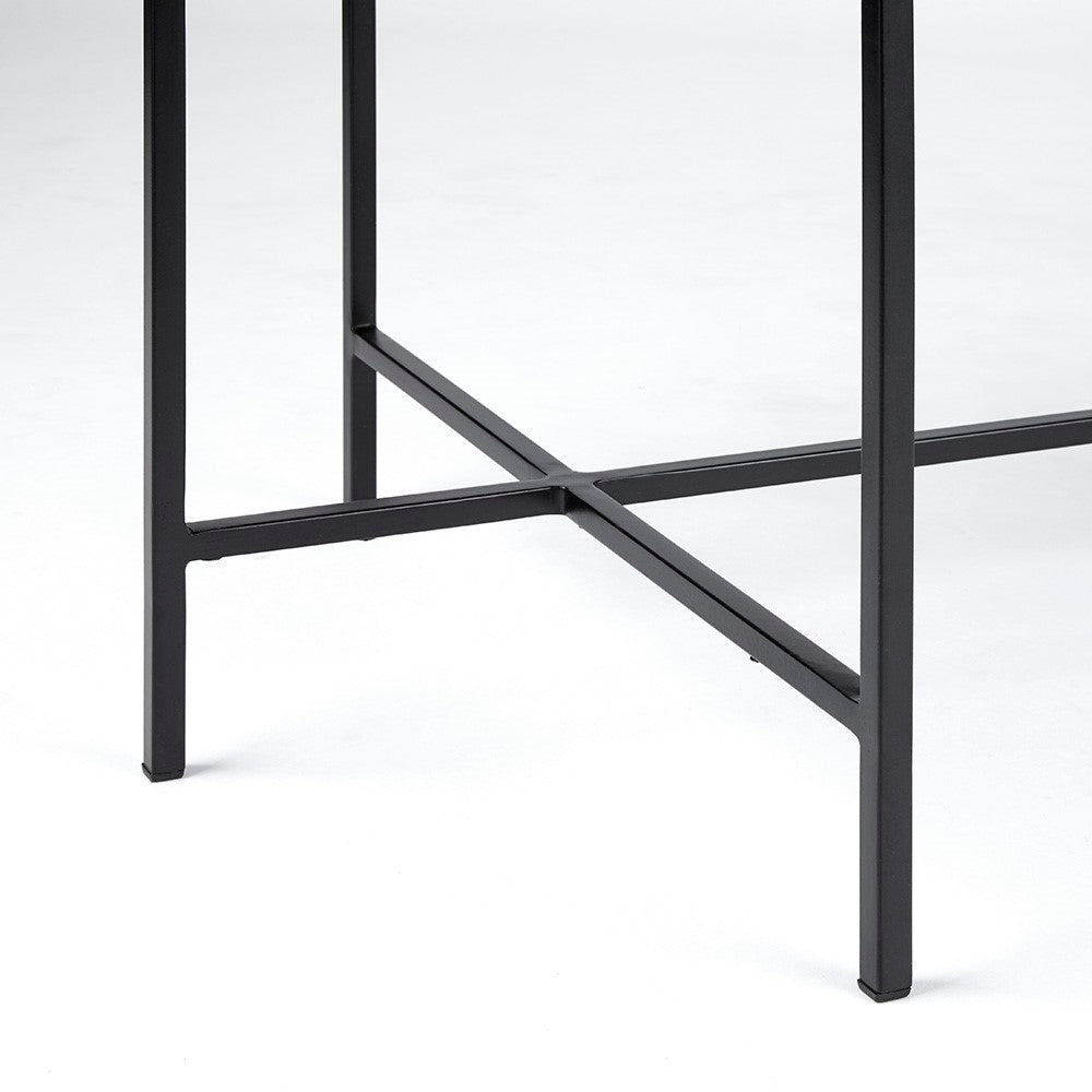 Tilly Marble Coffee Table - Black Metal - Ella and Ross Furniture
