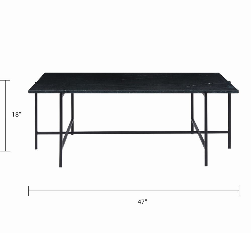 Tilly Marble Coffee Table - Black Metal - Ella and Ross Furniture