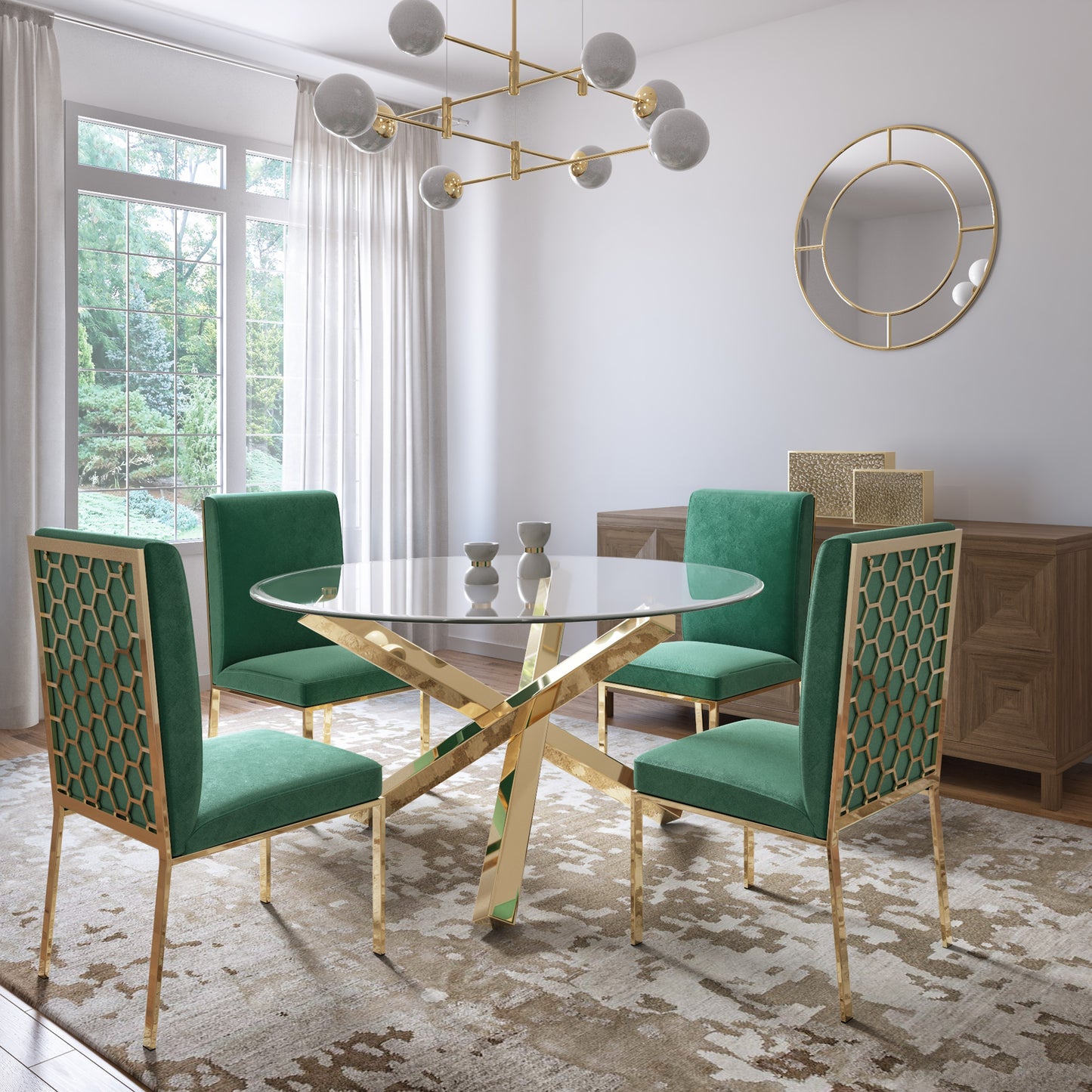 Jasper Gold Dining Table - Ella and Ross Furniture